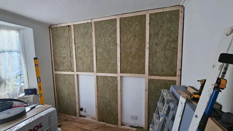 Before: Acoustic Timber Stud Wall Construction & Soundproofing Installation