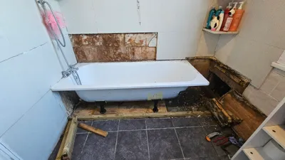 Before: Bath Leak Repair & Structural Restoration (Budget-Focused)