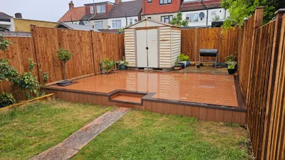 After: Raised Garden Deck Installation with Stepped Detail