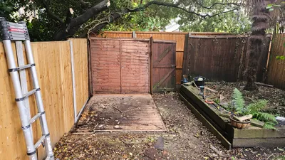 Before: New Garden Shed & Decking Installation